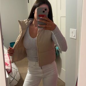 SHEIN Neutral Beige Puffer Vest